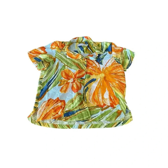 Jams World Sunburst Floral Short Sleeve Button Up Hawaiian Shirt Size M - Picture 1 of 3